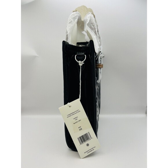 Tory Burch T Monogram Tote Puffy Patent Leather Mini N/s Black New $498 - Picture 2 of 5